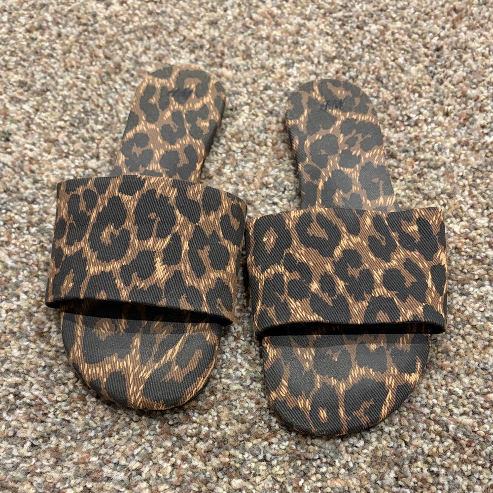 Leopard Print Slide Sandals - Brown & Black - H&M